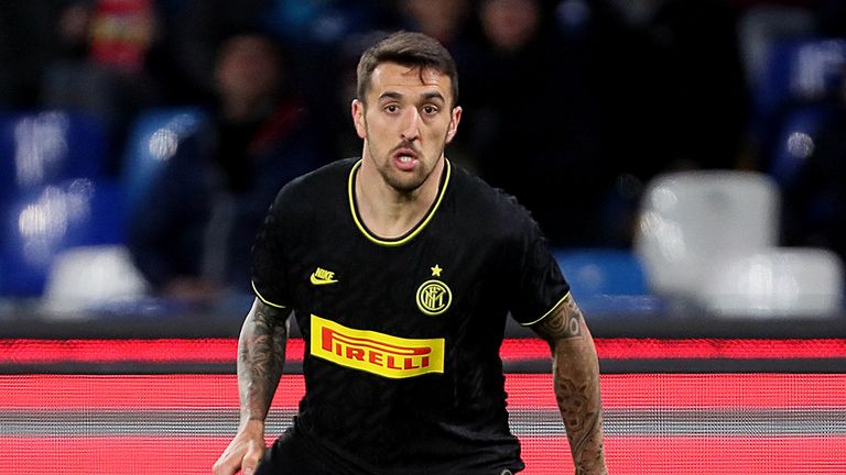 Matías Vecino of FC Internazionale on action ,during the Serie A match between SSC Napoli and FC Internazionale at Stadio San Paolo on January 6, 2020 in Naples, Italy