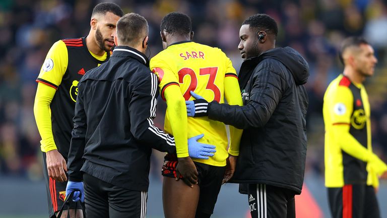 Ismaila Sarr limped out of Watford's scoreless draw with Tottenham at the weekend