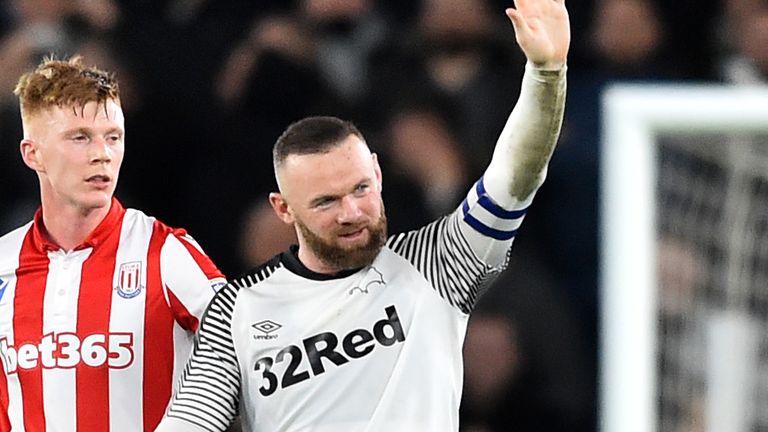 Wayne Rooney's free-kick put Derby 3-0 ahead
