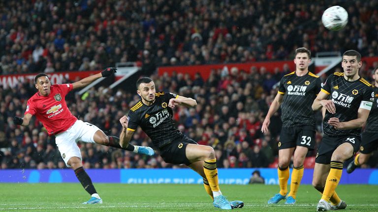 Anthony Martial blazes over during the first half on Wednesday