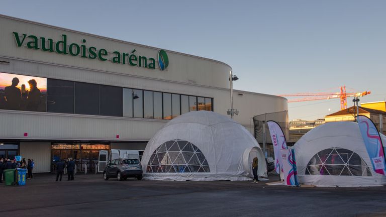 The accident happened in the Vaudoise Arena where the opening ceremony will be held