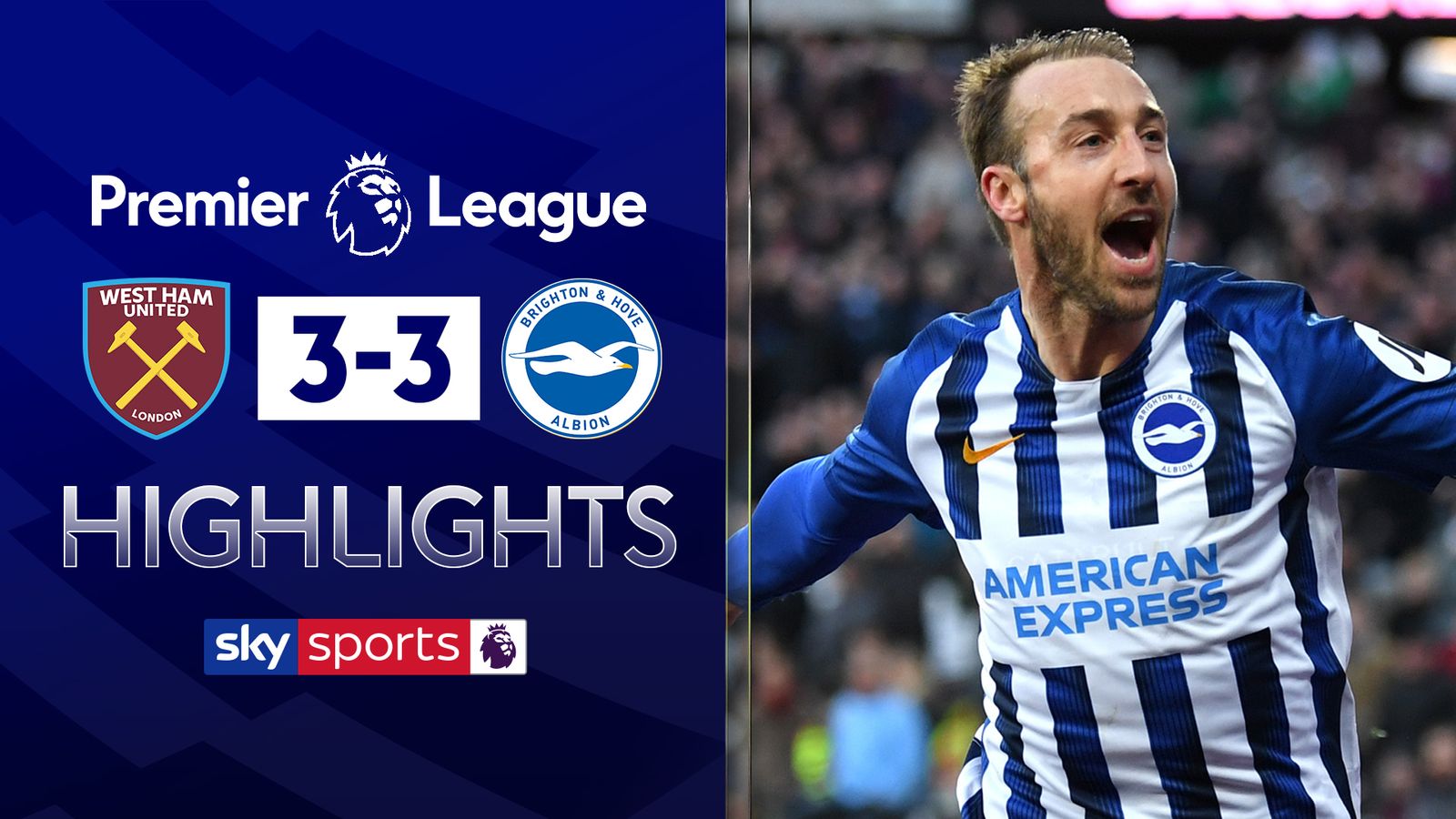 West Ham 3-3 Brighton: VAR awards Glenn Murray equaliser as Seagulls ...