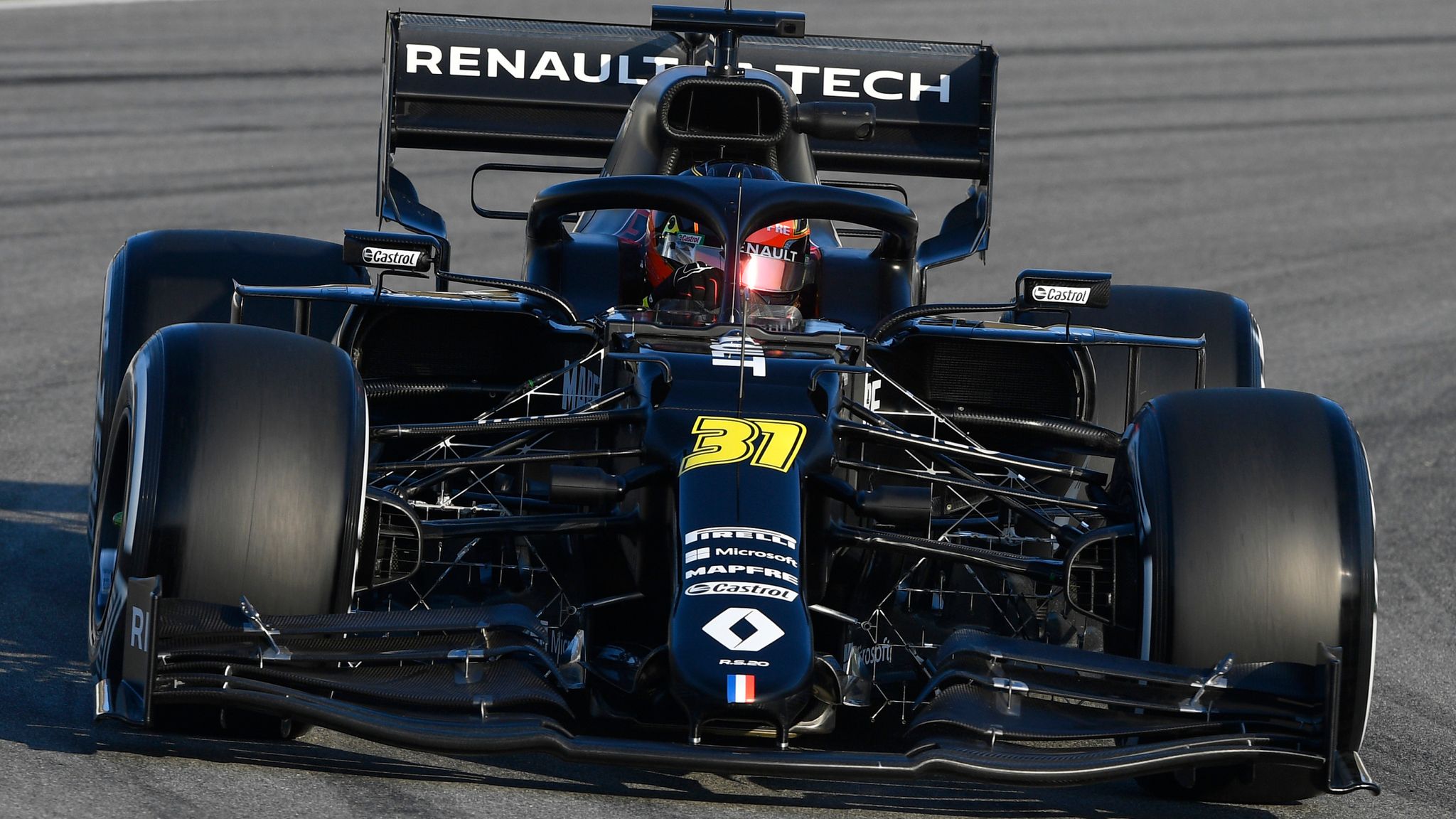 f1 testing 2020 sky