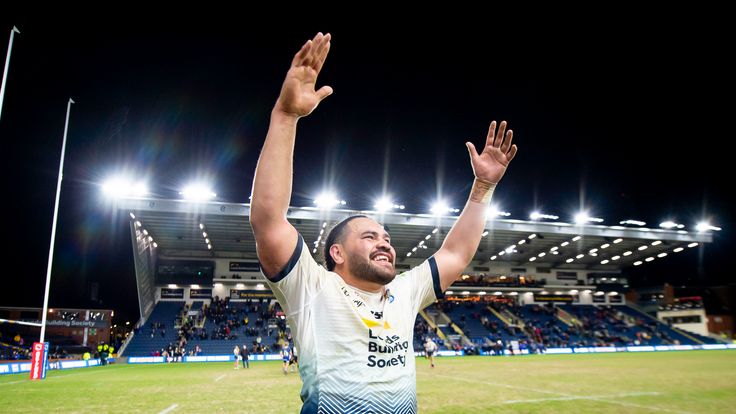 Konrad Hurrell celebrates with the fans