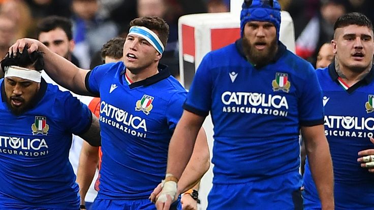 Italy during the Six Nations loss in Paris