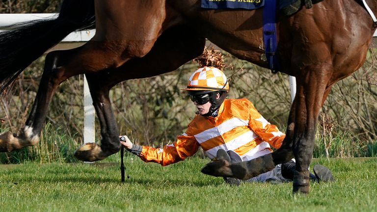 Rachael Blackmore on the ground after Aspire Tower's fall