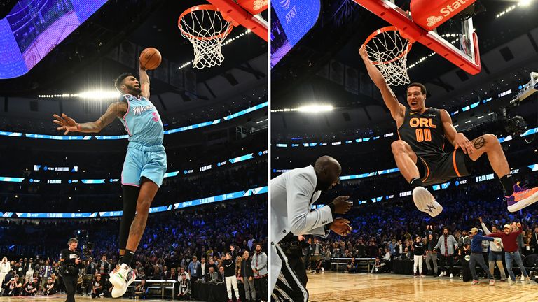 Derrick Jones Jr edged out Aaron Gordon to claim a controversial victory in the 2020 Slam Dunk contest at All-Star Saturday Night.