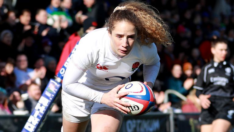 Abby Dow in action for England