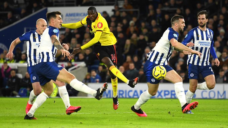 Abdoulaye Doucoure shoots to put Watford ahead at Brighton