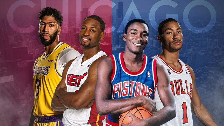 Chicago-born NBA stars Anthony Davis, Dwyane Wade, Isiah Thomas and Derrick Rose