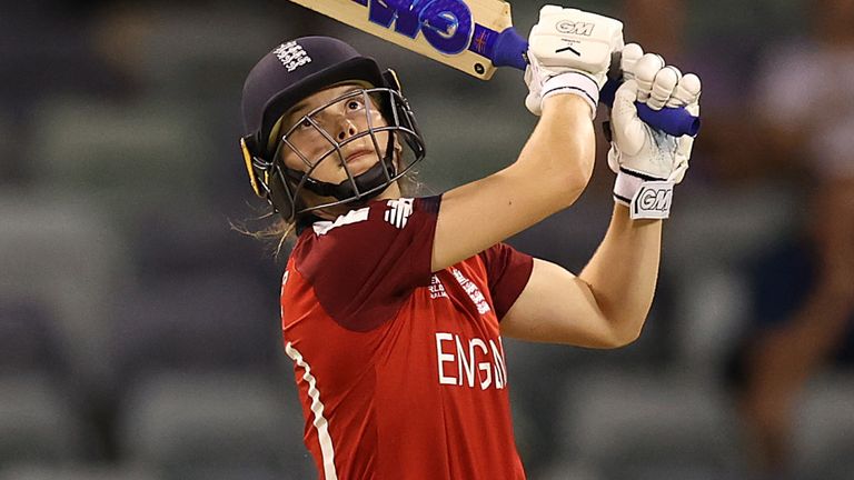 Amy Jones in action for England