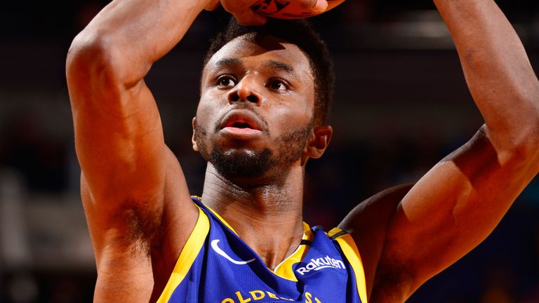 Andrew Wiggins lofts a shot for Golden State