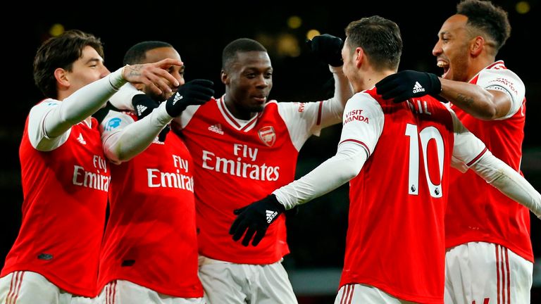 Arsenal scored four second-half goals against Newcastle