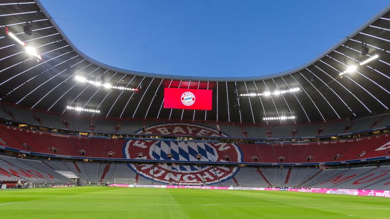 A general view inside the stadium prior to the Bundesliga match between FC Bayern Munich and SC Paderborn 07 at Allianz Arena on February 22, 2020