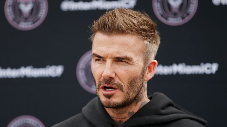 Owner and President of Soccer Operations David Beckham addresses the media ahead of Inter Miami CF's inaugural match on March 1st against LAFC, during media availability at Inter Miami CF Stadium on February 25, 2020 in Fort Lauderdale, Florida