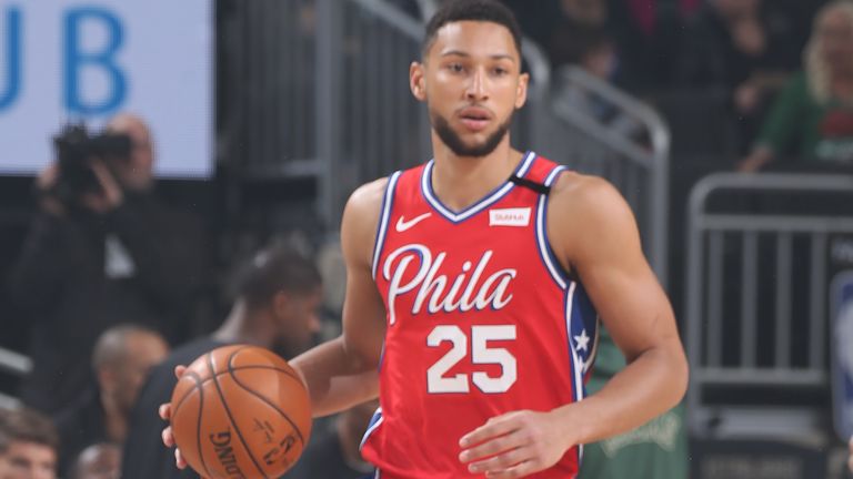 Ben Simmons in action against the Bucks prior to his injury
