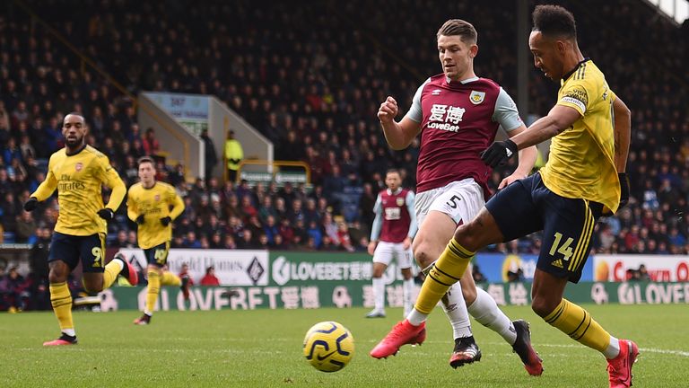 Pierre-Emerick Aubameyang spurned a fine chance to break the deadlock for the visitors at Turf Moor