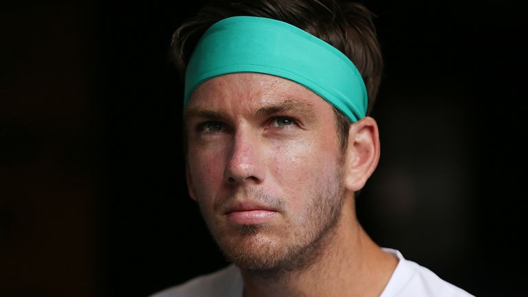 Cameron Norrie of Great Britain before handing onto court in his first match against Thiago Monteiro during day one of the 2020 Men's ASB Classic at ASB Tennis Centre on January 13, 2020 in Auckland, New Zealand. 