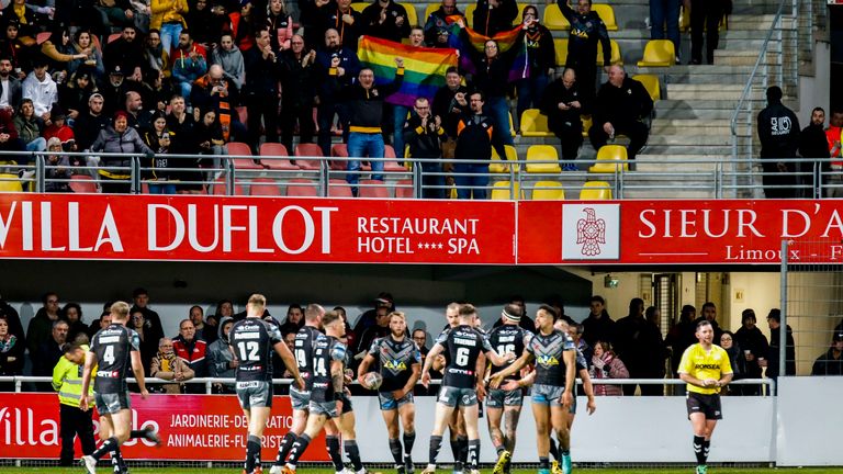 Catalans Dragons v Castleford Tigers - Betfred Super League - Stade Gilbert Brutus | Action during the Betfred Super League match between Catalans Dragons and Castleford Tigers at Stade Gilbert Brutus on February 15, 2020 in Perpignan, France