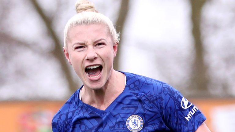 Beth England scored twice in the Chelsea victory