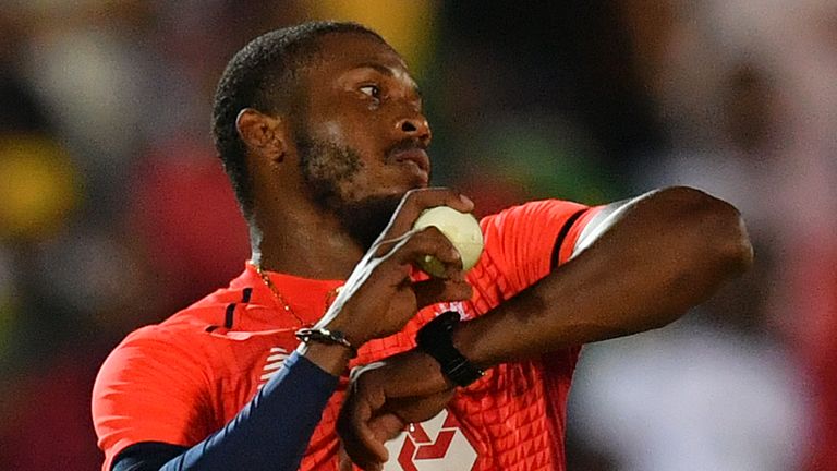 England's Chris Jordan took 2-28 off three overs in the first T20 international against South Africa