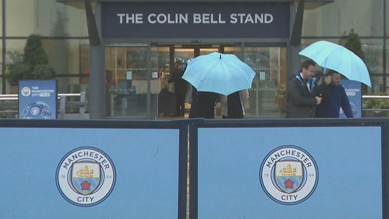 The Etihad Stadium was hit by the storm with Man City's game against West Ham called off
