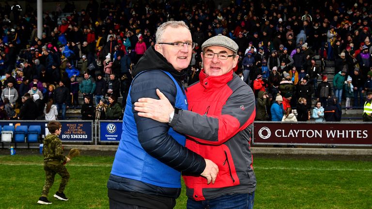 Brian Lohan celebrates at full-time