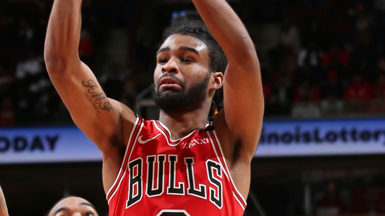Bulls rookie Coyb White fires a three-pointer