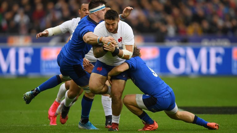 Cyril Baille carries strongly for France