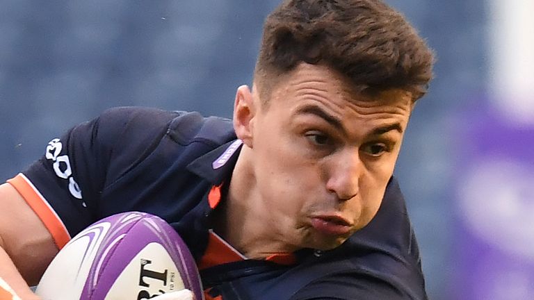 Damien Hoyland of Edinburgh Rugby in action during the European Rugby Challenge Cup Round 6 match between Edinburgh Rugby and Agen at Murrayfield Stadium on January 18, 2020