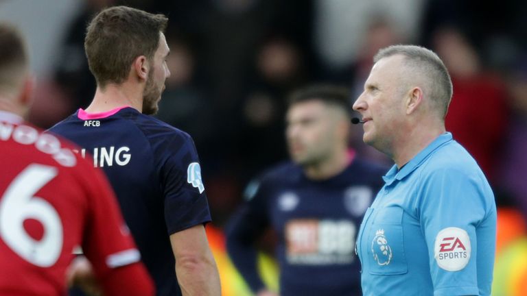 Dan Gosling and Jonathan Moss during Sunday's match between Sheffield United and Bournemouth at Bramall Lane