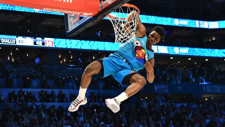  Hamidou Diallo of the Oklahoma City Thunder at the All-Star Dunk Contest