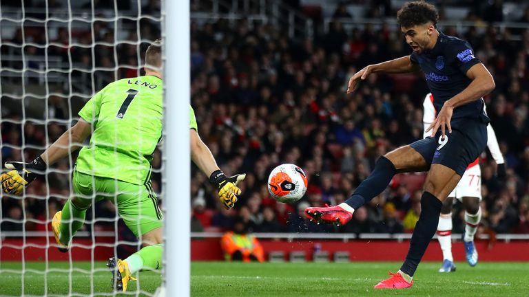 Bernd Leno denies Dominic Calvert-Lewin from close range