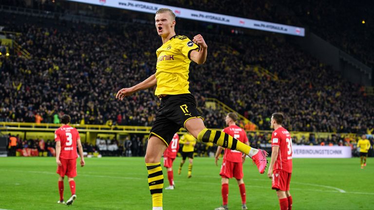 Erling Haaland was making his first start for Dortmund