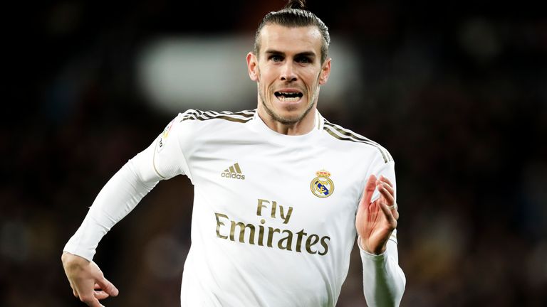 Gareth Bale in action during the La Liga match between Real Madrid and Athletic Bilbao at the Santiago Bernabeu on December 22, 2019