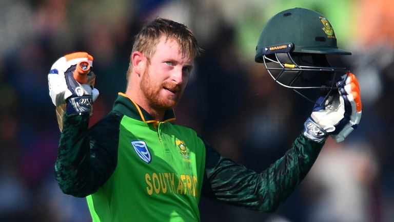 Heinrich Klaasen of South Africa celebrate scoring his maiden century during the 1st ODI match between South Africa and Australia at Eurolux Boland Park on February 29, 2020 in Paarl, South Africa. (Photo by Ashley Vlotman/Gallo Images)