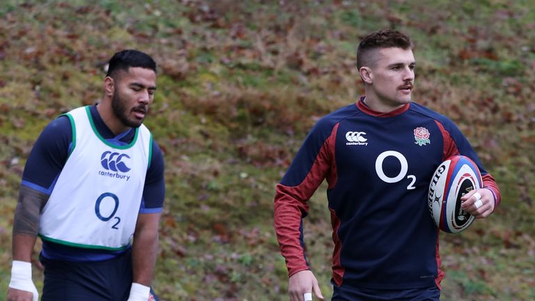 Manu Tuilagi (L) and Henry Slade (R) are back in the mix for England