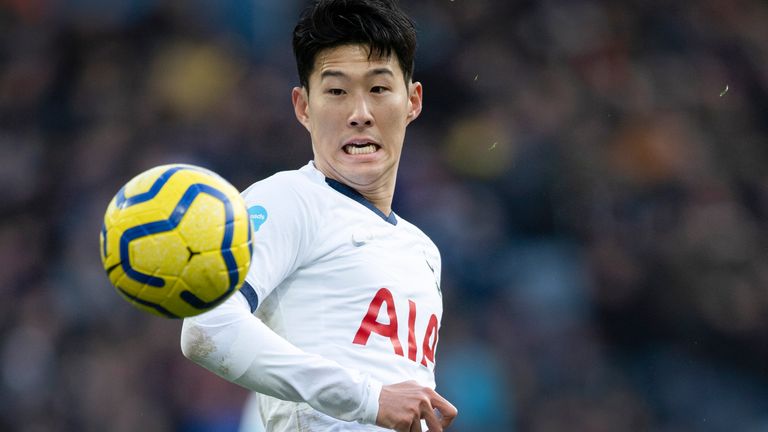 Heung-min Son in action during Spurs' 3-2 win at Villa Park