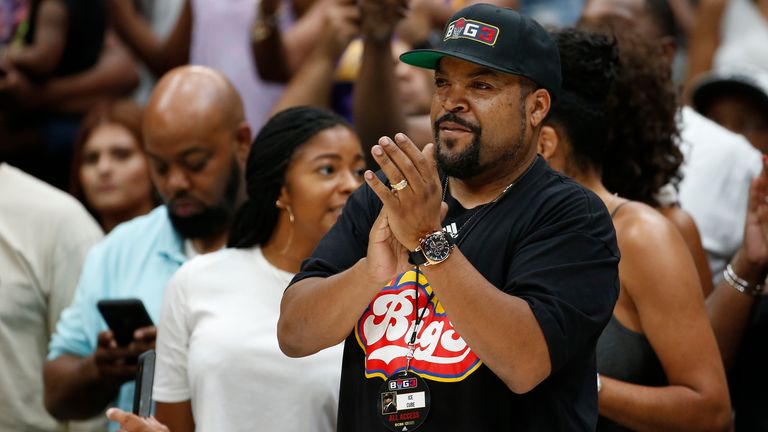 Ice Cube watches on in the crowd