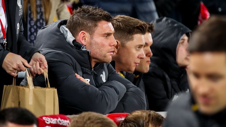 James Milner watched Liverpool's youngsters beat Shrewsbury in the FA Cup 