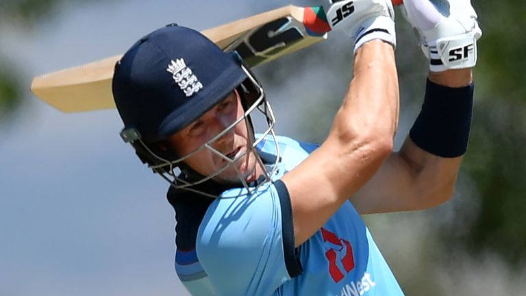 England&#39;s Joe Denly bats in the practice match against South Africa Invitation XI 