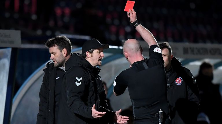 Joey Barton was sent off for words he said towards the referee  