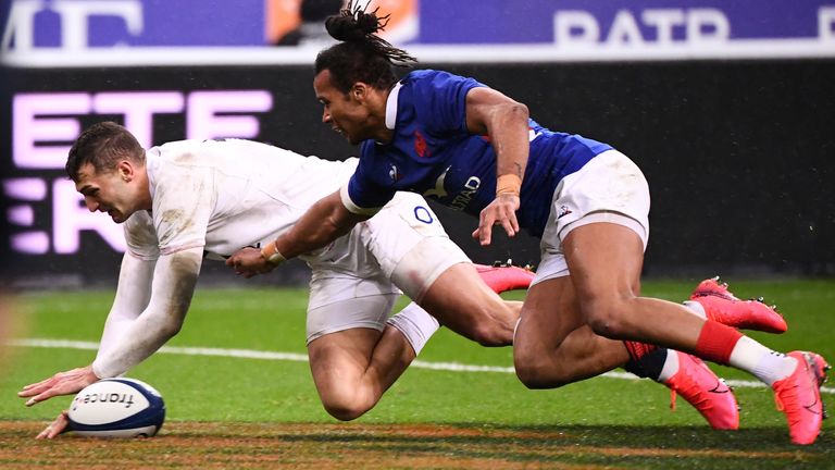 Jonny May responded immediately for England after France's third try