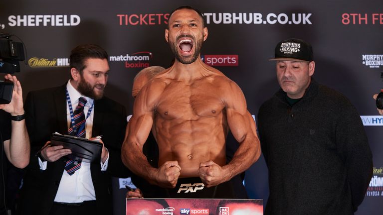 Kell Brook and Mark DeLuca Weigh In Ahead ahead of their fight tomorrow night at the FlyDSA Arena in Sheffield. .7th February 2020.Picture By Mark Robinson..  