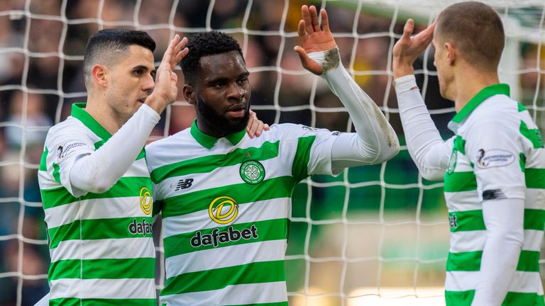 Celtic celebrate a goal against Kilmarnock