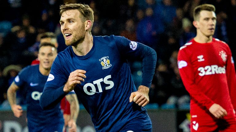 Stephen O'Donnell wheels away after clawing Kilmarnock level