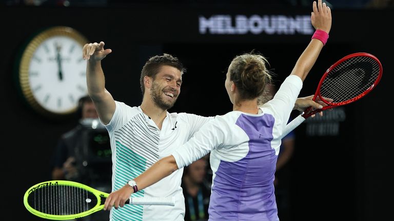 Barbora Krejcikova (right) successfully defended her mixed doubles crown while Nikola Mektic won a first Grand Slam trophy