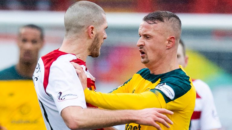 Leigh Griffiths clashes with Hamilton's Alex Gogic