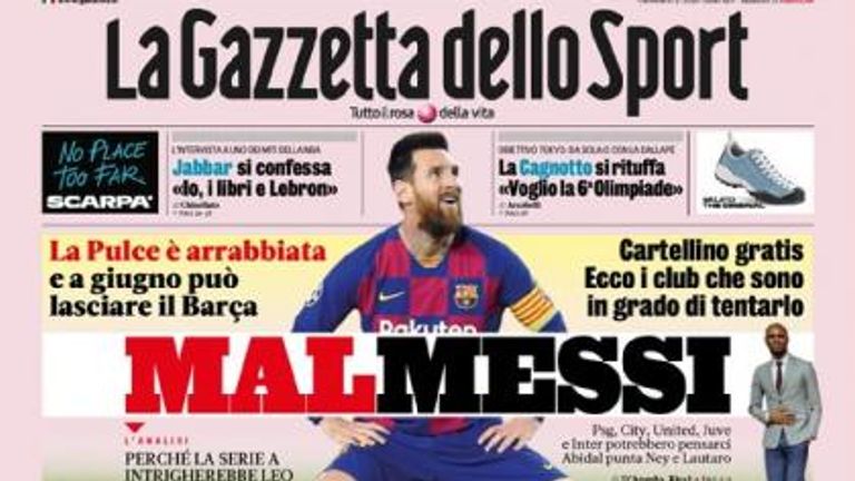 La Gazetta dello Sport claim Messi could yet be on his way out