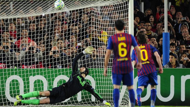 Lionel Messi misses a penalty for Barcelona against Chelsea in the 2012 Champions League semi-final